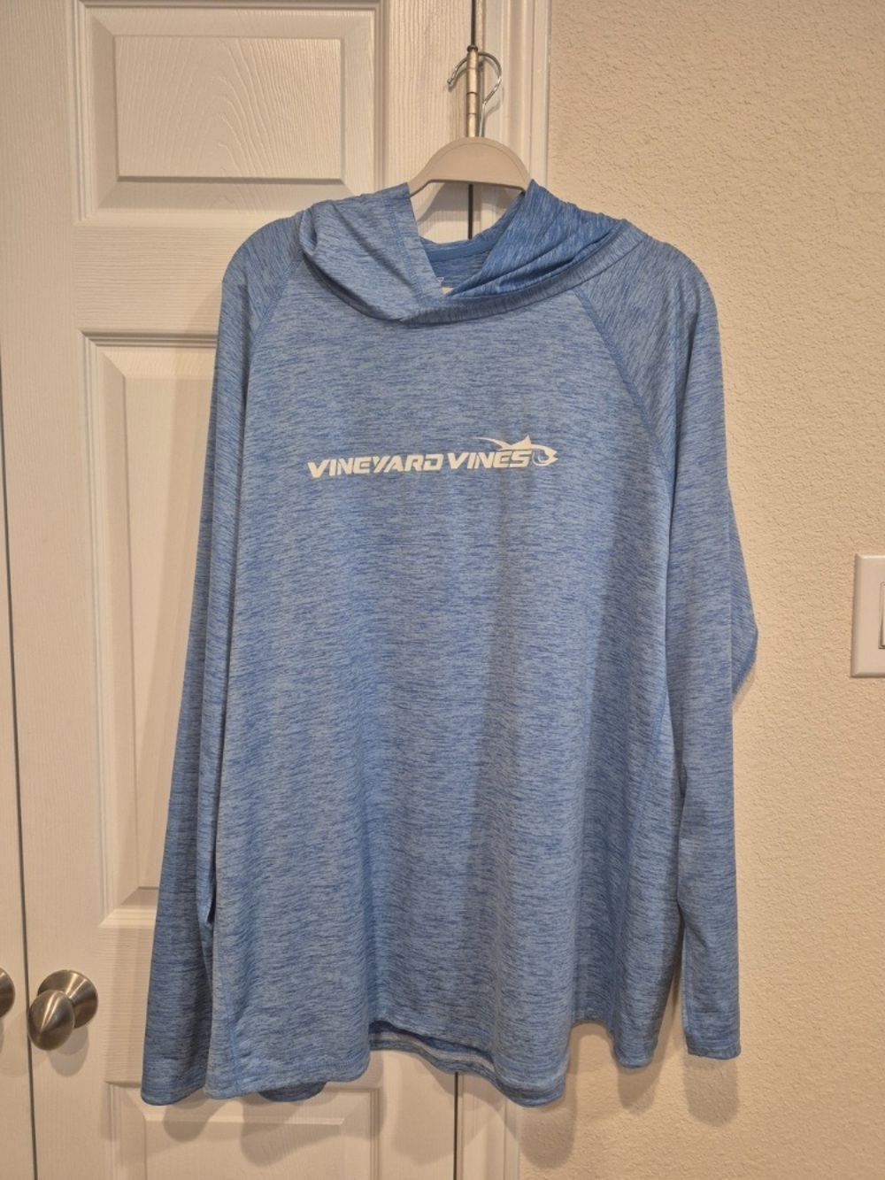 Vineyard Vines Heathered Sky Blue Turtleneck Hoodie